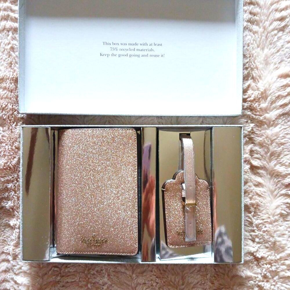 Kate Spade Travel Set Luggage Tag Passport Case Womens Accessories NWT Chic